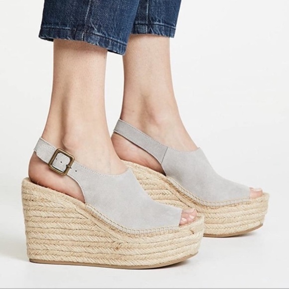 Anthropologie Soludos Sevilla Platform Wedge Seude Espadrille Sandals Size 8